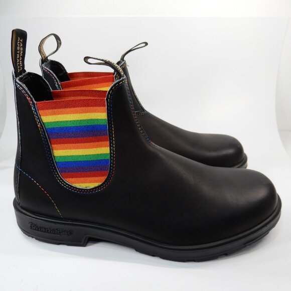 Blundstone Original Chelsea Boots Men\'s US 12 Black Leather Rainbow NEW main image 8